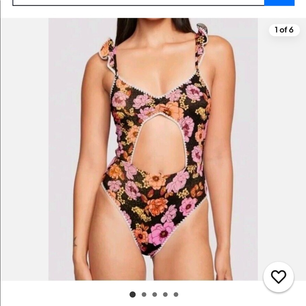 Victorias Secret Floral Cut Out Swimsuit.